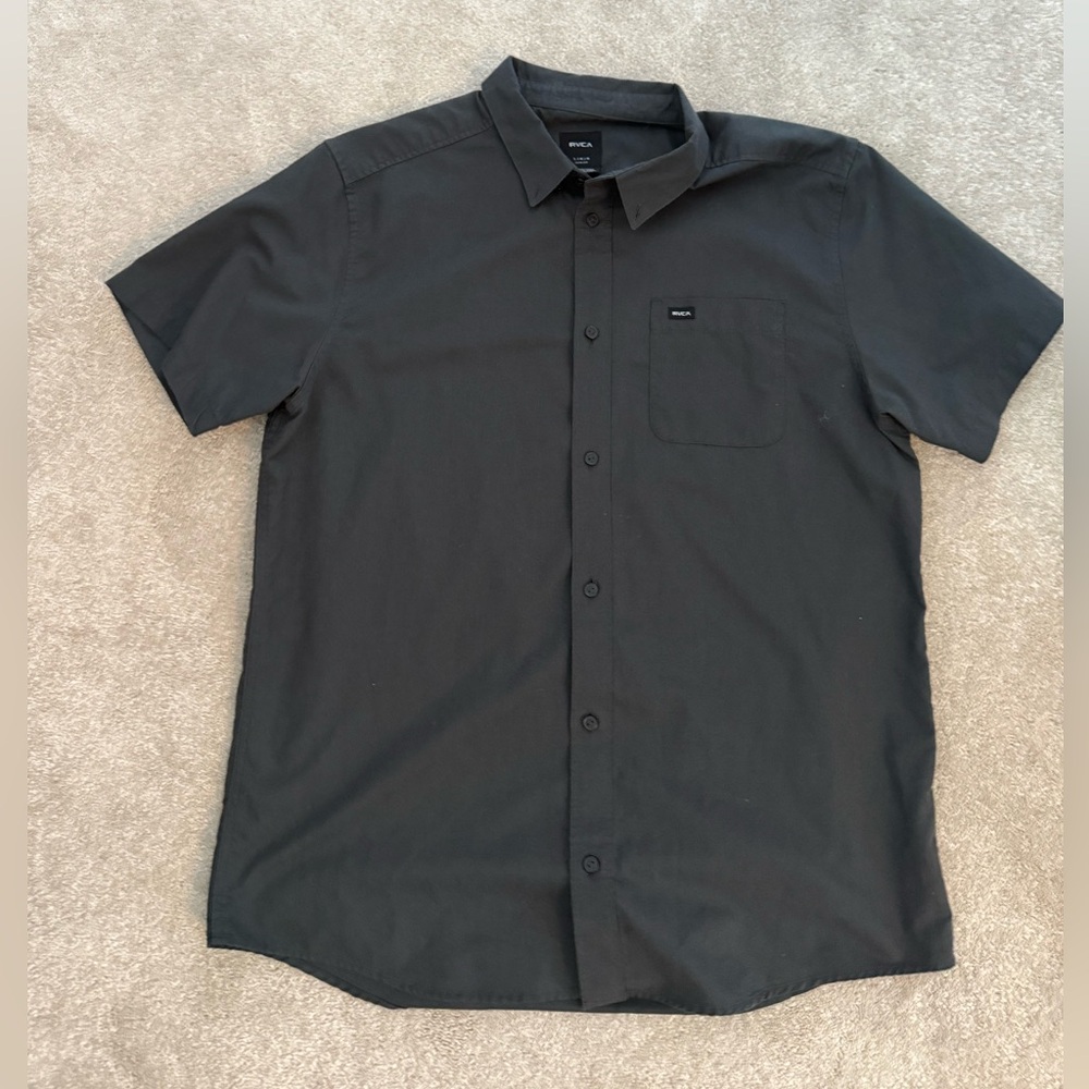 RVCA Charcoal Button Down Shirt L